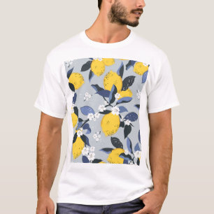 Colourful Lemons: Citrus Floral Pattern T-Shirt