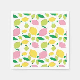 Colourful Lemons Green Pink Yellow Lemonade Napkin