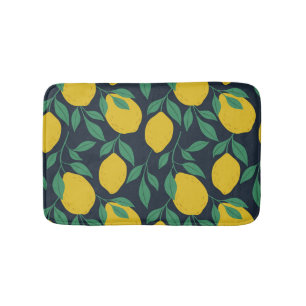 Colourful Lemons: Hand Drawn Vibrance. Bath Mat