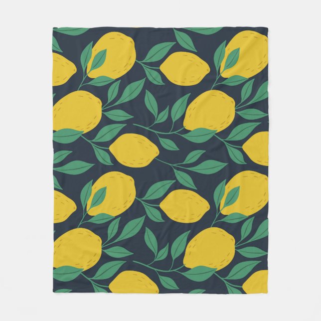Colourful Lemons: Hand Drawn Vibrance. Fleece Blanket (Front)