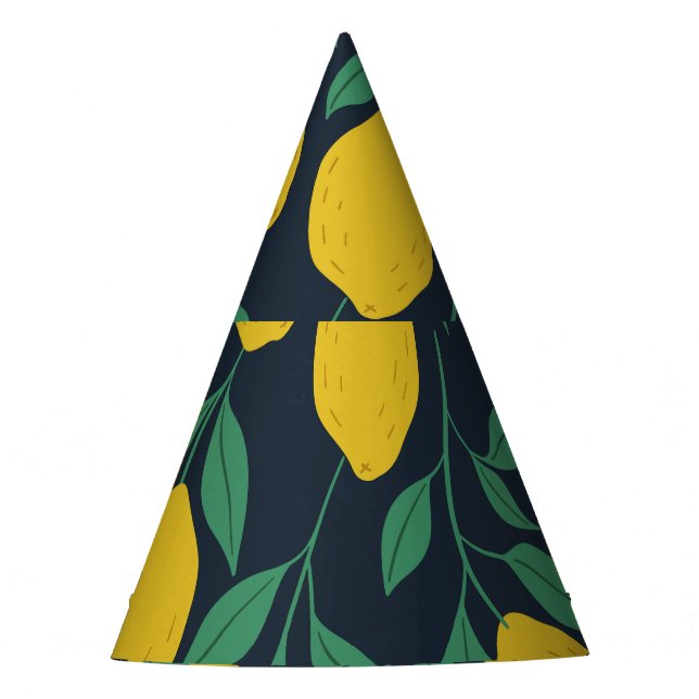 Colourful Lemons: Hand Drawn Vibrance. Party Hat (Front)