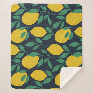 Colourful Lemons: Hand Drawn Vibrance. Sherpa Blanket