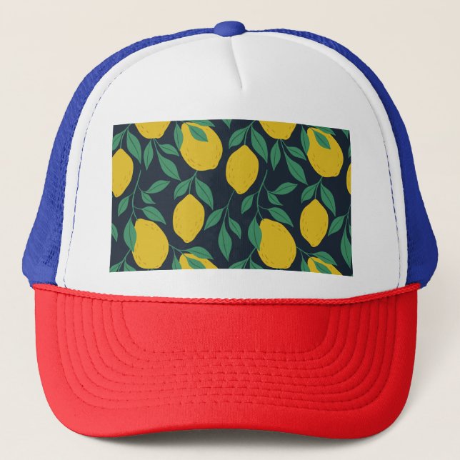 Colourful Lemons: Hand Drawn Vibrance. Trucker Hat (Front)
