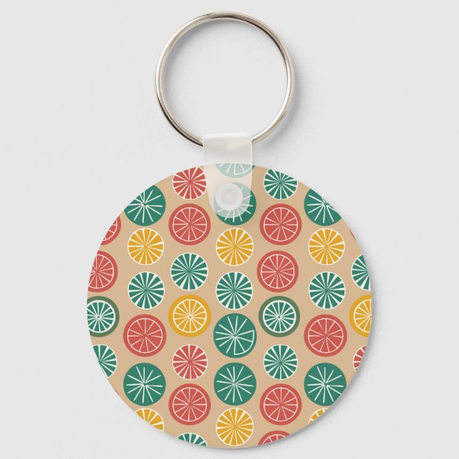 Colourful Lemons Key Ring (Front)