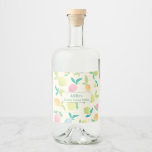 Colourful Lemons Liquor Bottle Label