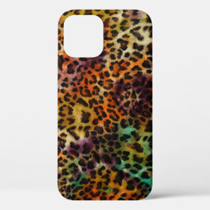 Colourful Leopard: Abstract Vintage Texture iPhone 12 Case