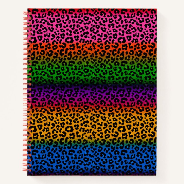 Colourful Leopard Animal Print Design  Notebook (Front)