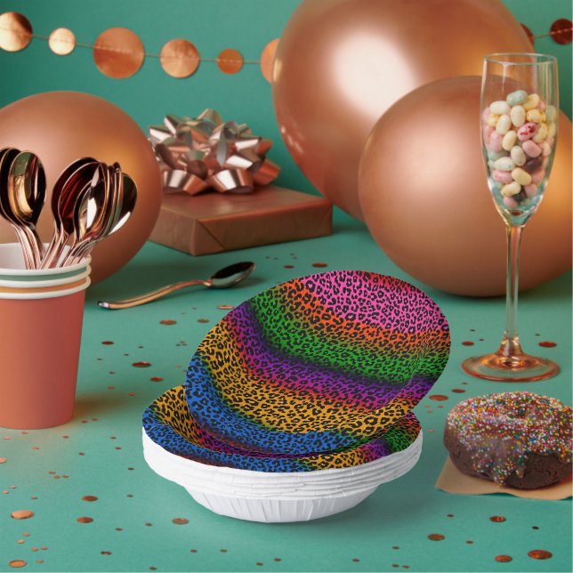 Colourful Leopard Animal Print Design  Paper Plate (Multi)