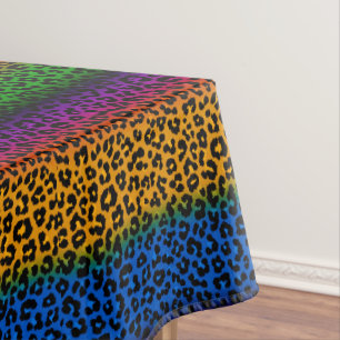 Colourful Leopard Animal Print Design  Tablecloth