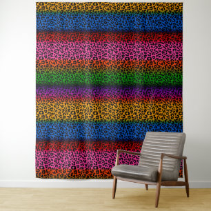 Colourful Leopard Animal Print Design Tapestry