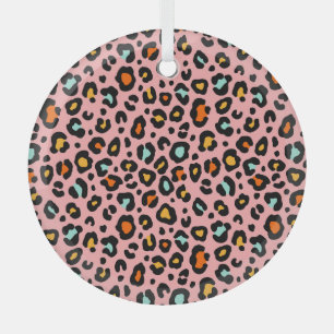 Colourful Leopard: Fashion Vintage Pattern Glass Tree Decoration