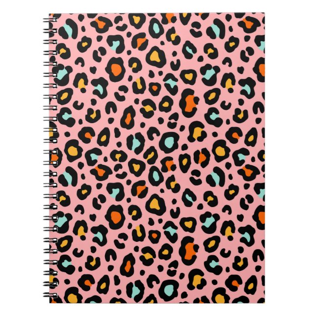 Colourful Leopard: Fashion Vintage Pattern Notebook (Front)