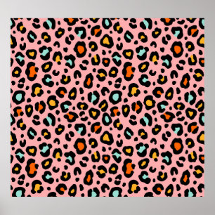 Colourful Leopard: Fashion Vintage Pattern Poster