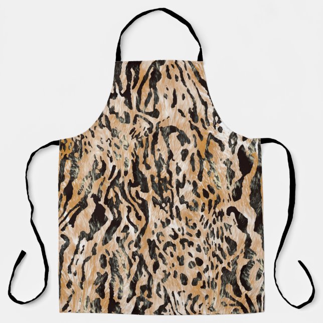 Colourful Leopard Metre Textile Pattern Apron (Front)