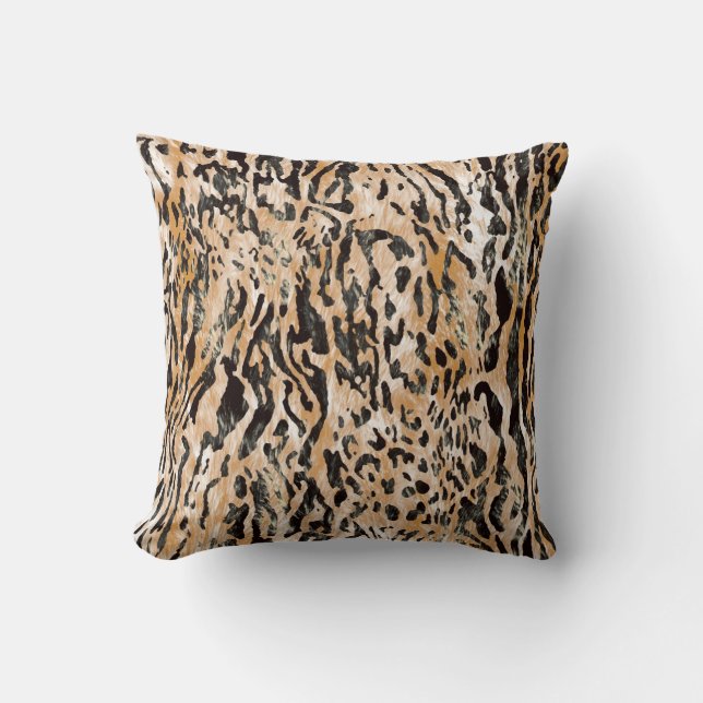 Colourful Leopard Metre Textile Pattern Cushion (Front)
