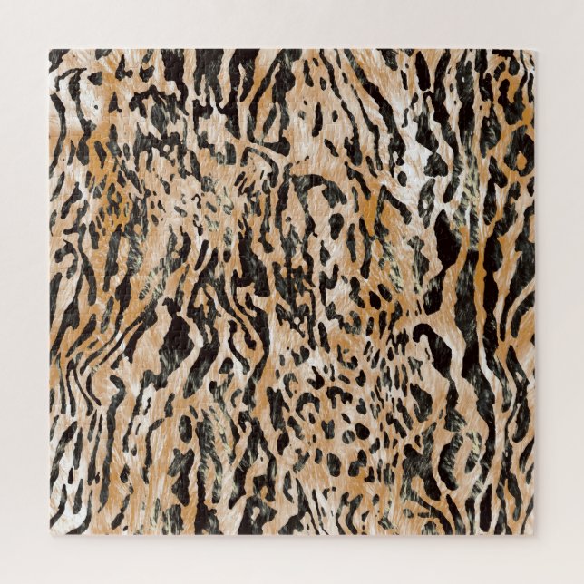 Colourful Leopard Metre Textile Pattern Jigsaw Puzzle (Vertical)