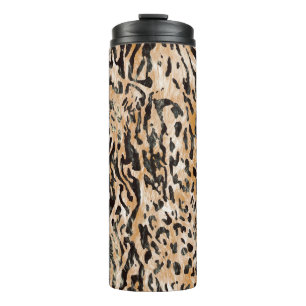 Colourful Leopard Metre Textile Pattern Thermal Tumbler