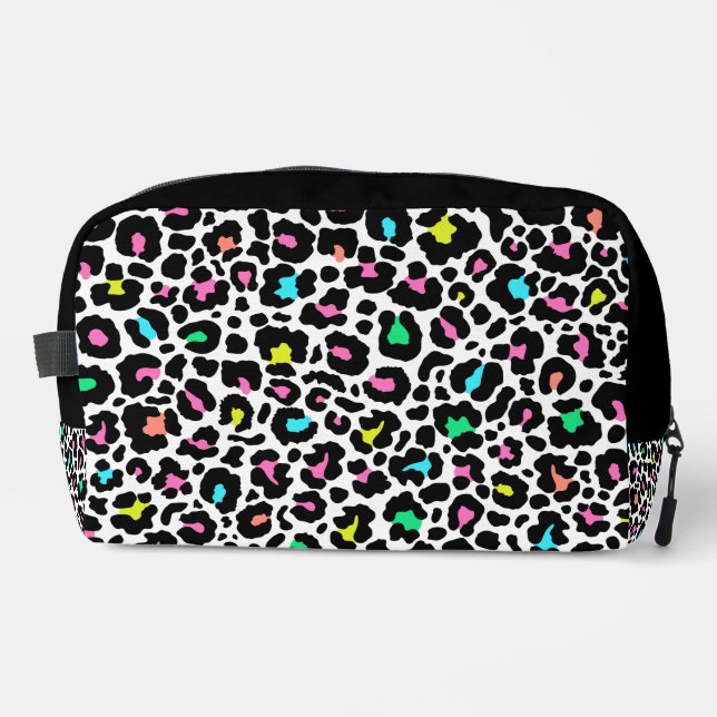 Colourful Leopard Pattern Dopp Kit (Front)