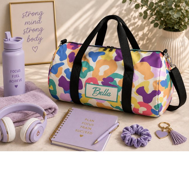 Colourful Leopard Pattern Duffle Bag (Creator Uploaded)