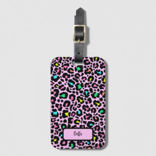 Colourful Leopard Pattern Luggage Tag