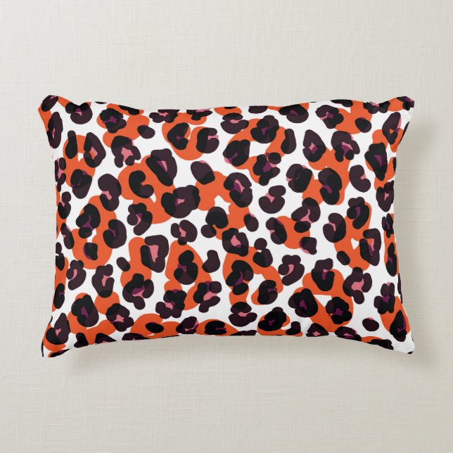 Colourful Leopard Pattern: Seamless Design. Decorative Cushion (Front)