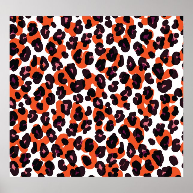 Colourful Leopard Pattern: Seamless Design. Poster (Front)