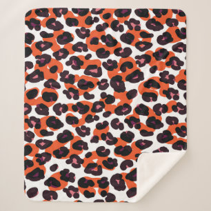 Colourful Leopard Pattern: Seamless Design. Sherpa Blanket
