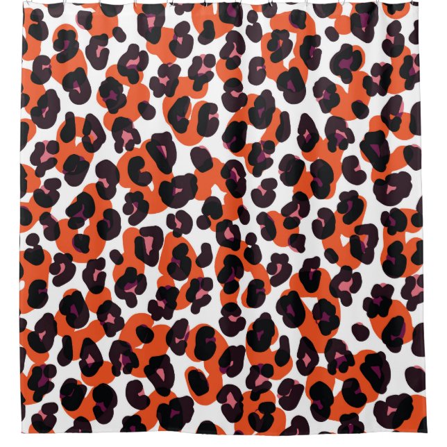 Colourful Leopard Pattern: Seamless Design. Shower Curtain (Front)
