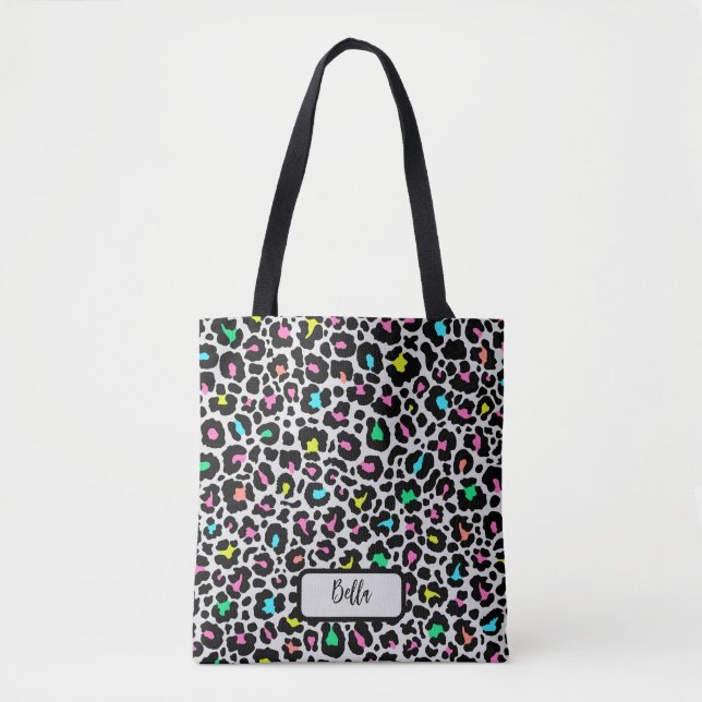 Colourful Leopard Pattern Tote Bag (Front)