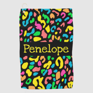 Colourful Leopard Print Golf Towel