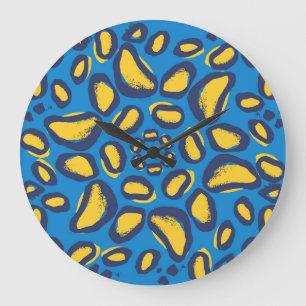 Colourful leopard print, seamless texture. large clock