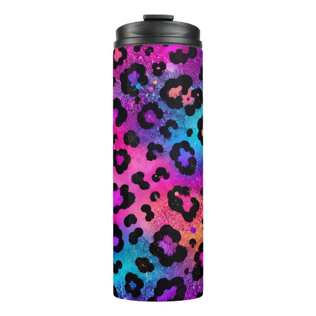 Colourful Leopard Print Thermal Tumbler (Front)