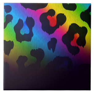 Colourful Leopard Print Tile