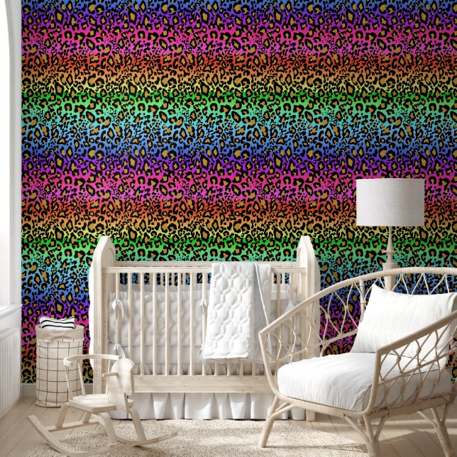 Colourful Leopard Print Wallpaper (Kids)