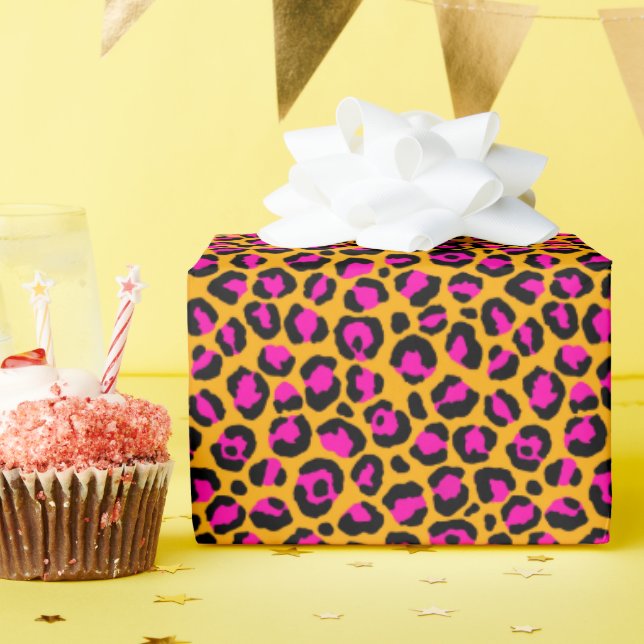Colourful Leopard Print  Wrapping Paper (Birthday Party)