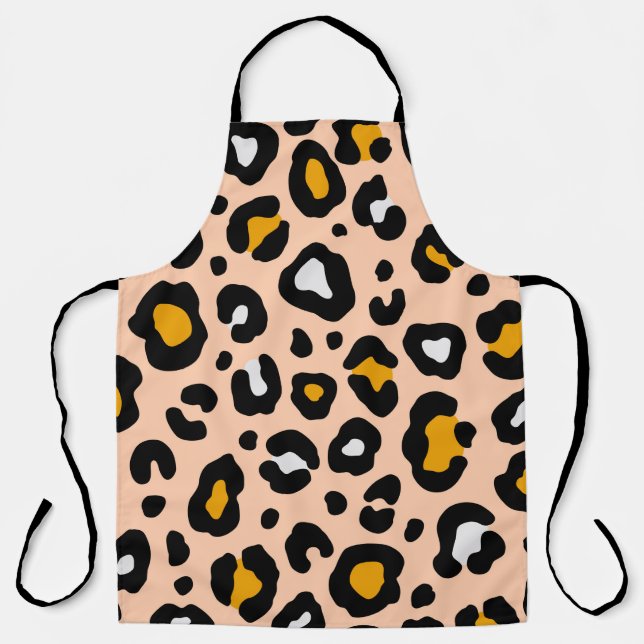 Colourful leopard seamless pattern. Fashion stylis Apron (Front)
