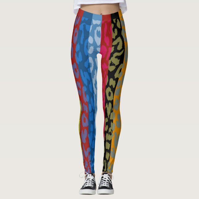 Colourful Leopard Skin Pattern #17 Leggings (Front)