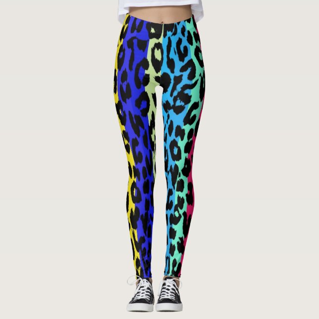Colourful Leopard Skin Pattern #23 Leggings (Front)