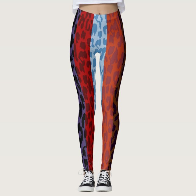 Colourful Leopard Skin Pattern #32 Leggings (Front)
