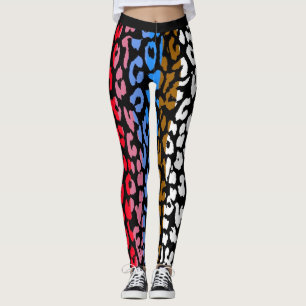 Colourful Leopard Skin Pattern #3 Leggings