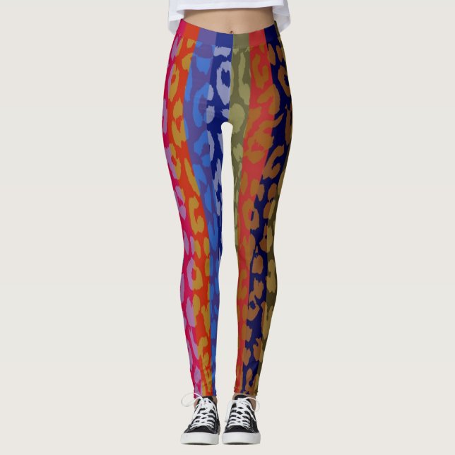 Colourful Leopard Skin Pattern #7 Leggings (Front)