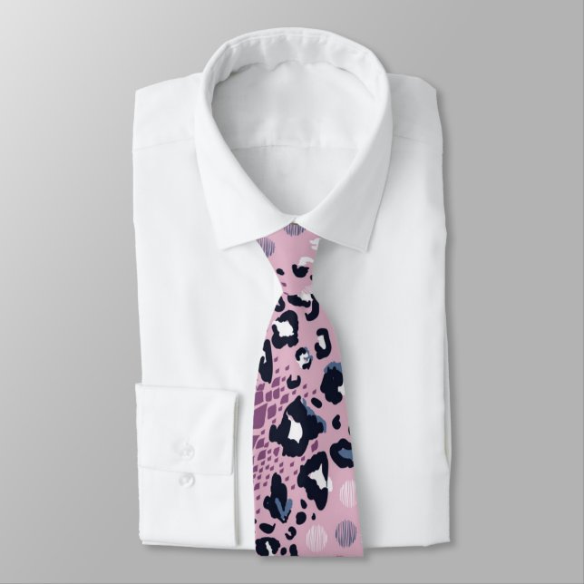 Colourful Leopard Skin Pattern Tie (Tied)