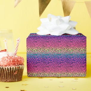 Colourful leopard skin pattern wrapping paper