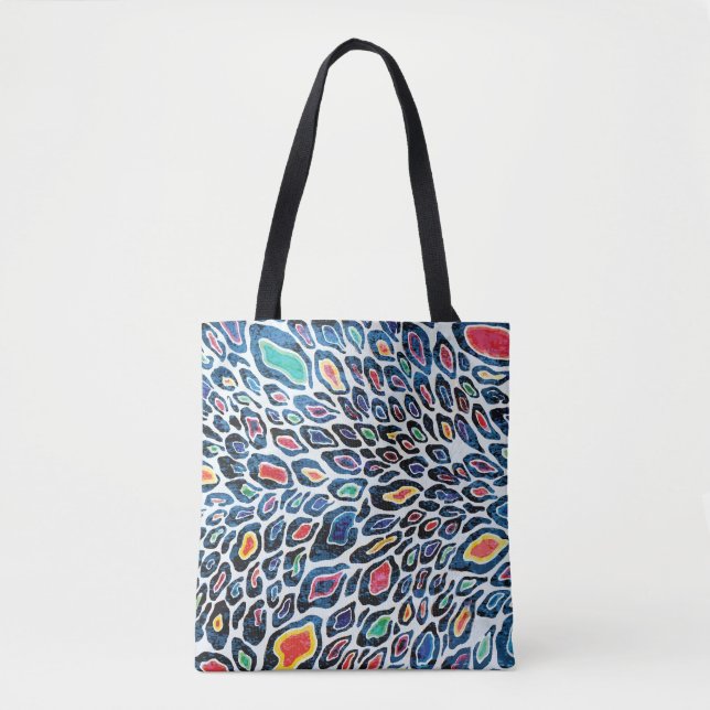 Colourful Leopard: Vibrant Texture Print Tote Bag (Front)