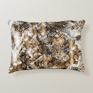 Colourful Leopard Zebra Camouflage Pattern Decorative Cushion