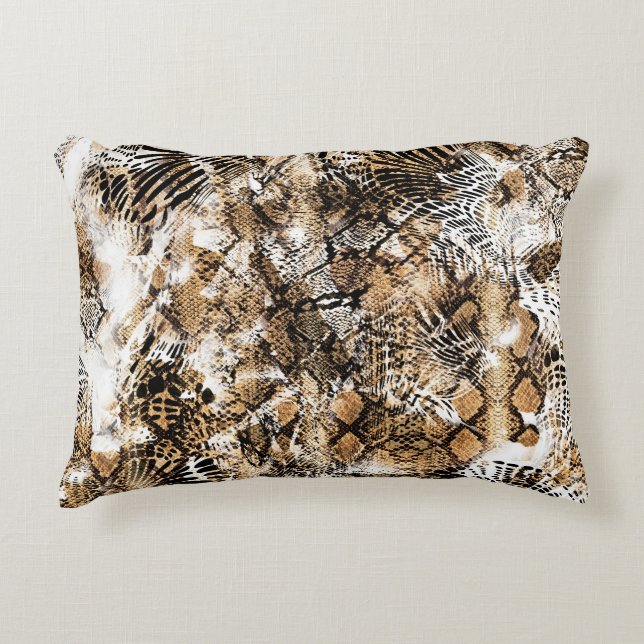 Colourful Leopard Zebra Camouflage Pattern Decorative Cushion (Front)