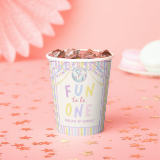 Colourful Lets Party Kids Birthday Party Paper Cups