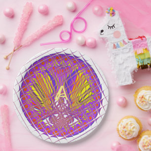 Colourful Letter A Logo Paper Plates