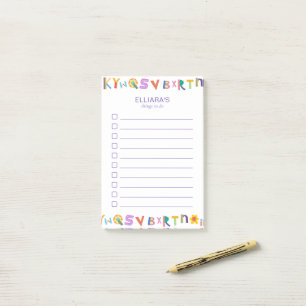 Colourful Letter Custom Name ToDoList Post-it Notes