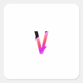 Colourful letter V Square Sticker